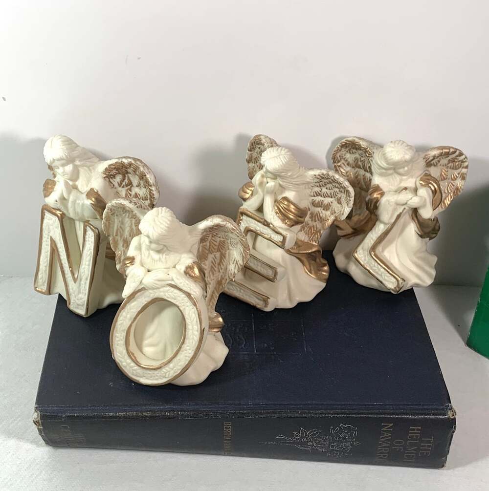 NOEL Ceramic Angels Dickens Decorations